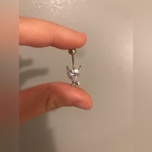 Baddie heart belly button ring